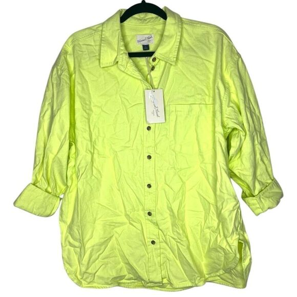 NEW Universal Thread Long Sleeve Flannel Button-Down Shirt Light Green Large - Picture 9 of 9